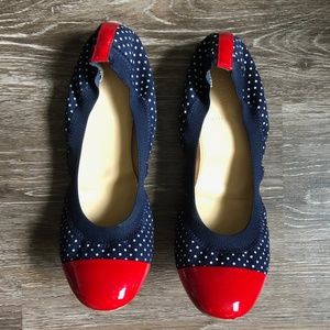 Mila Dot Print Ballet Flats Deep Navy Size 7.5